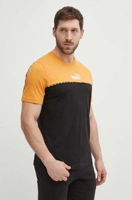 Zdjęcie produktu Puma t-shirt bawełniany męski kolor brązowy wzorzysty 673341