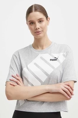 Zdjęcie produktu Puma t-shirt bawełniany POWER damski kolor szary 677896