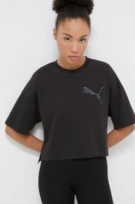 Zdjęcie produktu Puma t-shirt bawełniany PUMA X SWAROVSKI damski kolor czarny