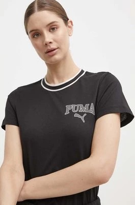 Zdjęcie produktu Puma t-shirt bawełniany SQUAD damski kolor czarny 677897