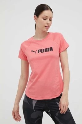 Zdjęcie produktu Puma t-shirt treningowy Fit Logo kolor różowy