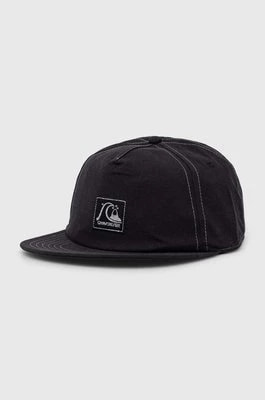 Zdjęcie produktu Quiksilver czapka z daszkiem bawełniana kolor czarny z aplikacją