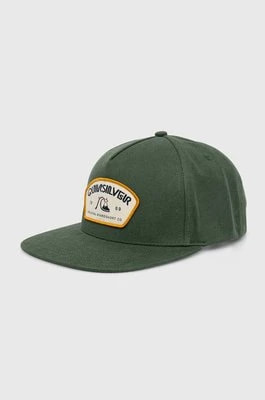 Zdjęcie produktu Quiksilver czapka z daszkiem bawełniana kolor zielony z aplikacją
