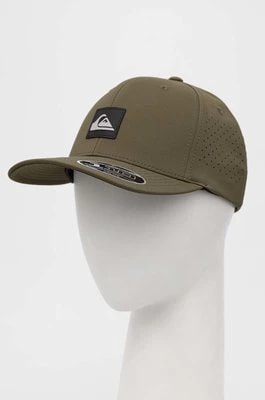 Zdjęcie produktu Quiksilver czapka z daszkiem kolor zielony gładka