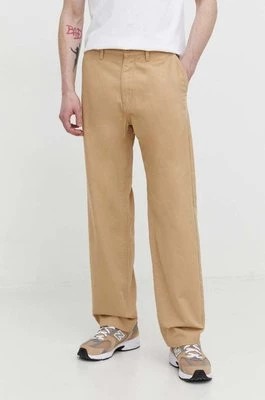 Zdjęcie produktu Quiksilver spodnie bawełniane kolor beżowy proste