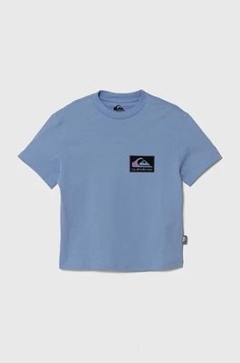Zdjęcie produktu Quiksilver t-shirt bawełniany dziecięcy BACKFLASHSSYTH kolor niebieski z nadrukiem