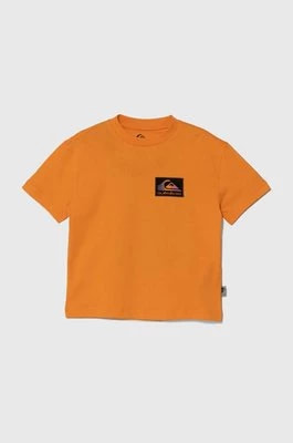 Zdjęcie produktu Quiksilver t-shirt bawełniany dziecięcy BACKFLASHSSYTH kolor pomarańczowy z nadrukiem