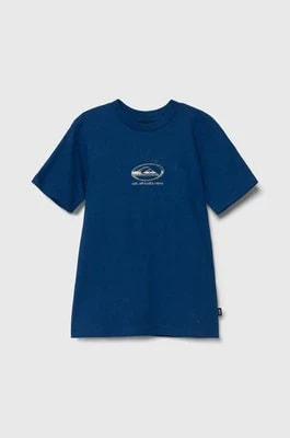 Zdjęcie produktu Quiksilver t-shirt bawełniany dziecięcy CHROME LOGO kolor niebieski z nadrukiem