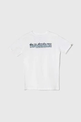 Zdjęcie produktu Quiksilver t-shirt bawełniany dziecięcy OMNIFILLYTH kolor biały z nadrukiem