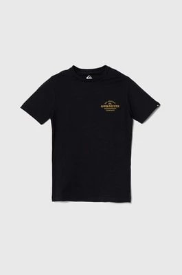 Zdjęcie produktu Quiksilver t-shirt bawełniany dziecięcy TRADESMITHYTH kolor czarny z nadrukiem