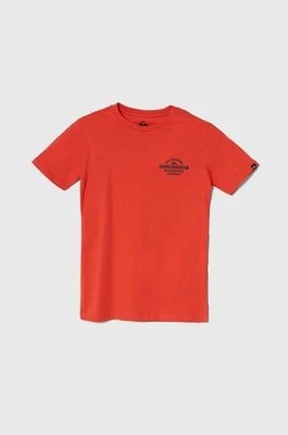 Zdjęcie produktu Quiksilver t-shirt bawełniany dziecięcy TRADESMITHYTH kolor czerwony z nadrukiem