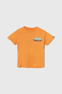 Zdjęcie produktu Quiksilver t-shirt bawełniany dziecięcy TROPICALFADEBOY kolor pomarańczowy z nadrukiem