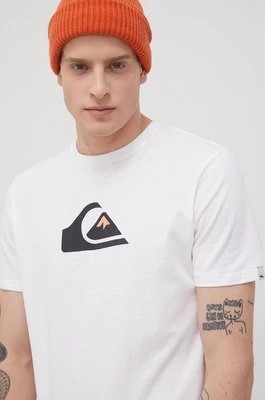Zdjęcie produktu Quiksilver t-shirt bawełniany kolor biały z nadrukiem
