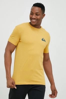 Zdjęcie produktu Quiksilver t-shirt bawełniany kolor żółty gładki