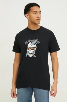 Zdjęcie produktu Quiksilver t-shirt bawełniany męski kolor czarny z nadrukiem