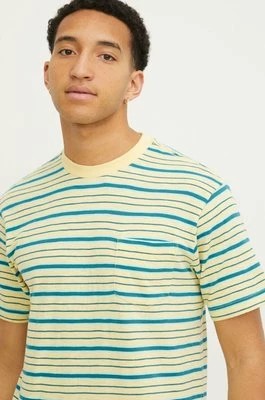 Zdjęcie produktu Quiksilver t-shirt bawełniany męski kolor żółty wzorzysty