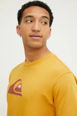 Zdjęcie produktu Quiksilver t-shirt bawełniany męski kolor żółty z nadrukiem
