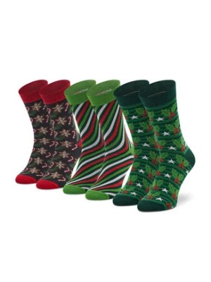 Zdjęcie produktu Rainbow Socks Zestaw 3 par wysokich skarpet unisex Xmas Socks Box Stripes Pak 3 Zielony