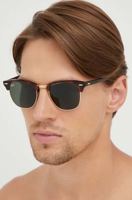 Zdjęcie produktu Ray-Ban okulary CLUBMASTER męskie kolor brązowy 0RB3016