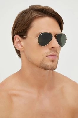 Zdjęcie produktu Ray-Ban okulary przeciwsłoneczne AVIATOR LARGE METAL męskie kolor złoty 0RB3025
