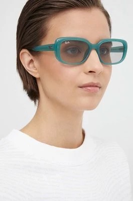 Zdjęcie produktu Ray-Ban okulary przeciwsłoneczne damskie kolor zielony 0RB4421D