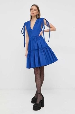 Zdjęcie produktu Red Valentino sukienka bawełniana kolor niebieski mini rozkloszowana
