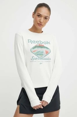 Zdjęcie produktu Reebok bluza Court Sport damska kolor beżowy z nadrukiem 100075474