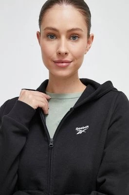Zdjęcie produktu Reebok bluza damska kolor czarny z kapturem gładka