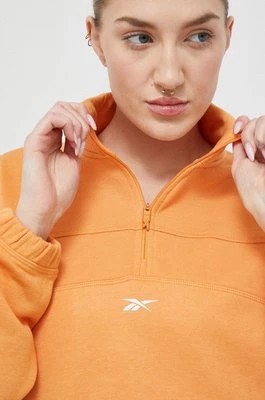 Zdjęcie produktu Reebok bluza damska kolor pomarańczowy z nadrukiem
