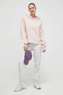 Zdjęcie produktu Reebok bluza damska kolor różowy z kapturem gładka