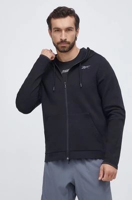 Zdjęcie produktu Reebok bluza męska kolor czarny z kapturem gładka