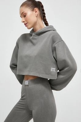 Zdjęcie produktu Reebok Classic bluza damska kolor szary z kapturem gładka
