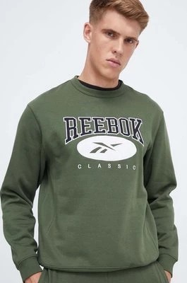 Zdjęcie produktu Reebok Classic bluza męska kolor zielony z aplikacją