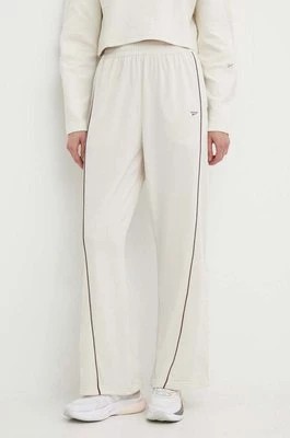 Zdjęcie produktu Reebok Classic spodnie Basketball damskie kolor beżowy proste high waist 100076242