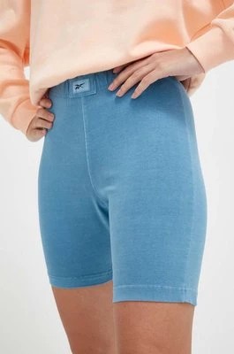 Zdjęcie produktu Reebok Classic szorty damskie kolor niebieski gładkie high waist