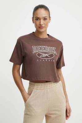 Zdjęcie produktu Reebok Classic t-shirt bawełniany Archive Essentials damski kolor brązowy 100075642