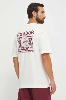 Zdjęcie produktu Reebok Classic t-shirt bawełniany Basketball kolor beżowy z nadrukiem