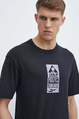 Zdjęcie produktu Reebok Classic t-shirt bawełniany Basketball męski kolor czarny z nadrukiem 100075504