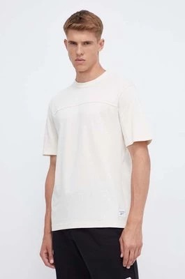 Zdjęcie produktu Reebok Classic t-shirt bawełniany kolor beżowy gładki
