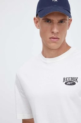 Zdjęcie produktu Reebok Classic t-shirt bawełniany kolor beżowy z aplikacją
