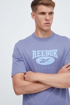Zdjęcie produktu Reebok Classic t-shirt bawełniany kolor niebieski z nadrukiem