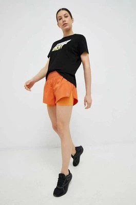 Zdjęcie produktu Reebok szorty do biegania kolor pomarańczowy gładkie medium waist