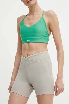 Zdjęcie produktu Reebok szorty do jogi Lux Collection kolor szary gładkie medium waist 100076342