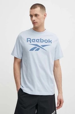 Zdjęcie produktu Reebok t-shirt bawełniany Identity męski kolor niebieski z nadrukiem 100076430