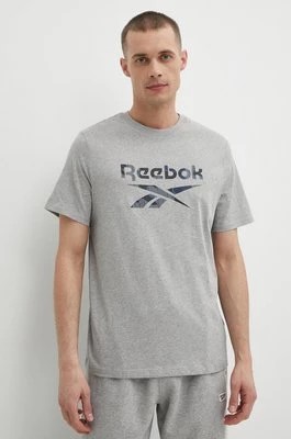 Zdjęcie produktu Reebok t-shirt bawełniany męski kolor szary z nadrukiem 100076379