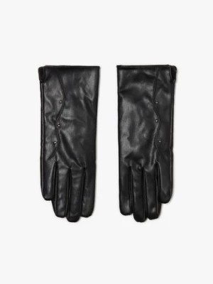 Zdjęcie produktu Rękawiczki damskie czarne z dżetami Moodo