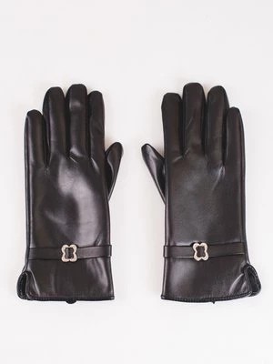 Zdjęcie produktu Rękawiczki damskie czarne ze skóry ekologicznej Shelvt