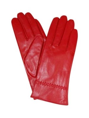 Zdjęcie produktu Rękawiczki damskie skórzane - czerwone Semi Line