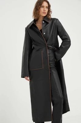 Zdjęcie produktu Remain płaszcz skórzany damski kolor czarny przejściowy