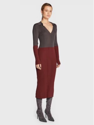 Zdjęcie produktu Remain Sukienka dzianinowa Joy LS Knit RM1513 Bordowy Slim Fit